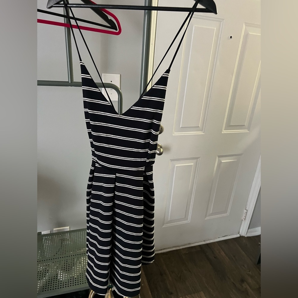Spaghetti strap striped dress - fits like a large